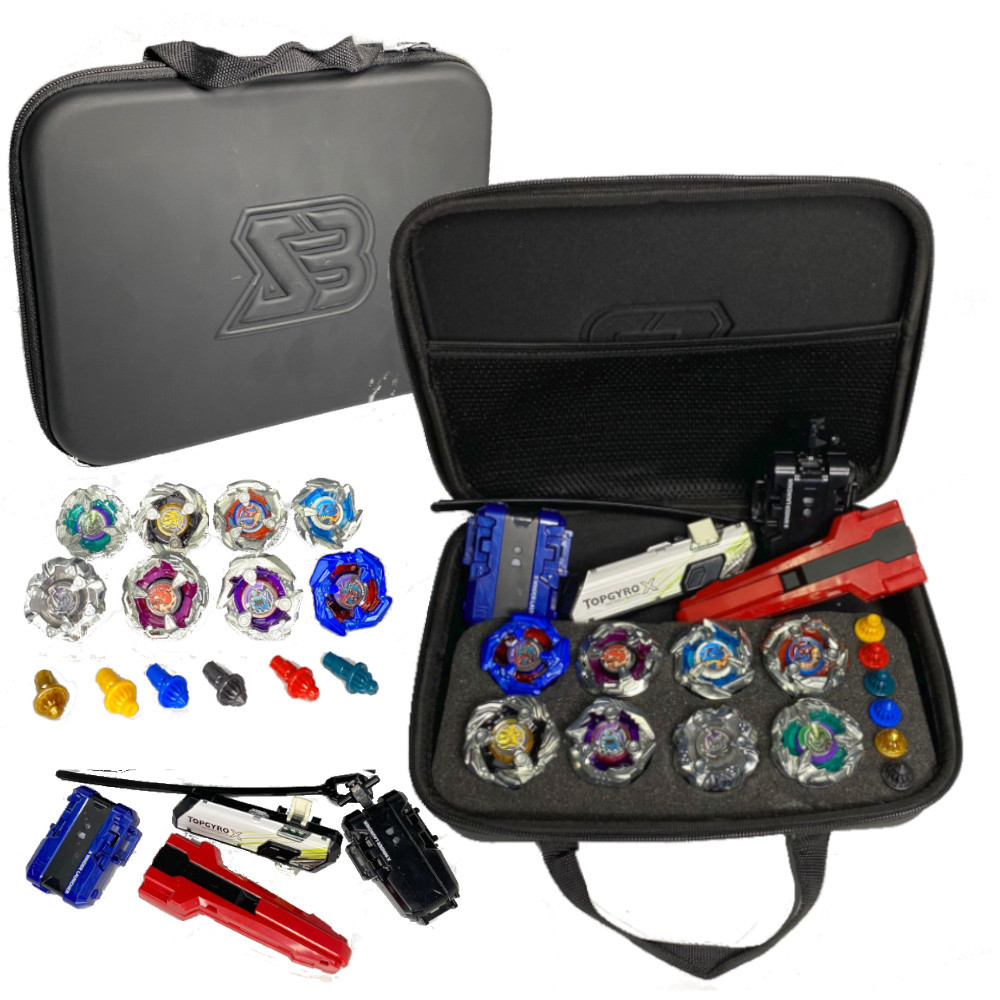 Beyblade X Maleta Kit Com 8 Beyblades+2 Lançadores | Shopee Brasil