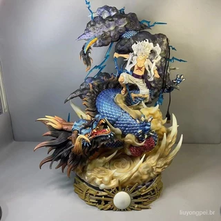 [Entrega no mesmo dia] One Piece GK cinco marchas Nelufei vs Kaido Awakening Handmaking Piece GVBI envolvente