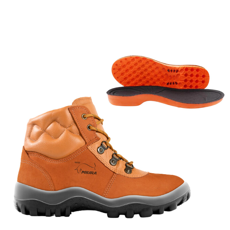 calçado botina miura marrom