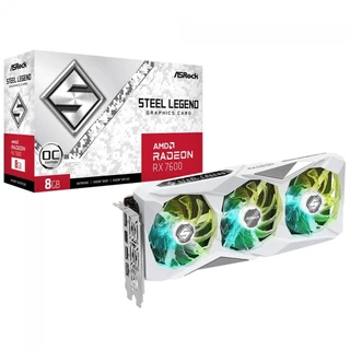 Placa de Vídeo ASRock AMD Radeon RX 7600 Steel Legend OC, 8GB, GDDR6, FSR, Ray Tracing