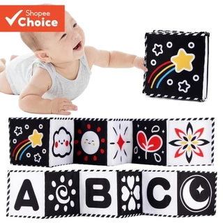 Livro De Pano Macio Para Bebês , Alto Contraste , Preto E Branco , Sensorial , Tempo De Barriga , Brinquedos Presente De em Oferta na Shopee