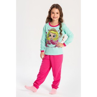 Pijama Infantil Inverno Princesa em Oferta na Shopee