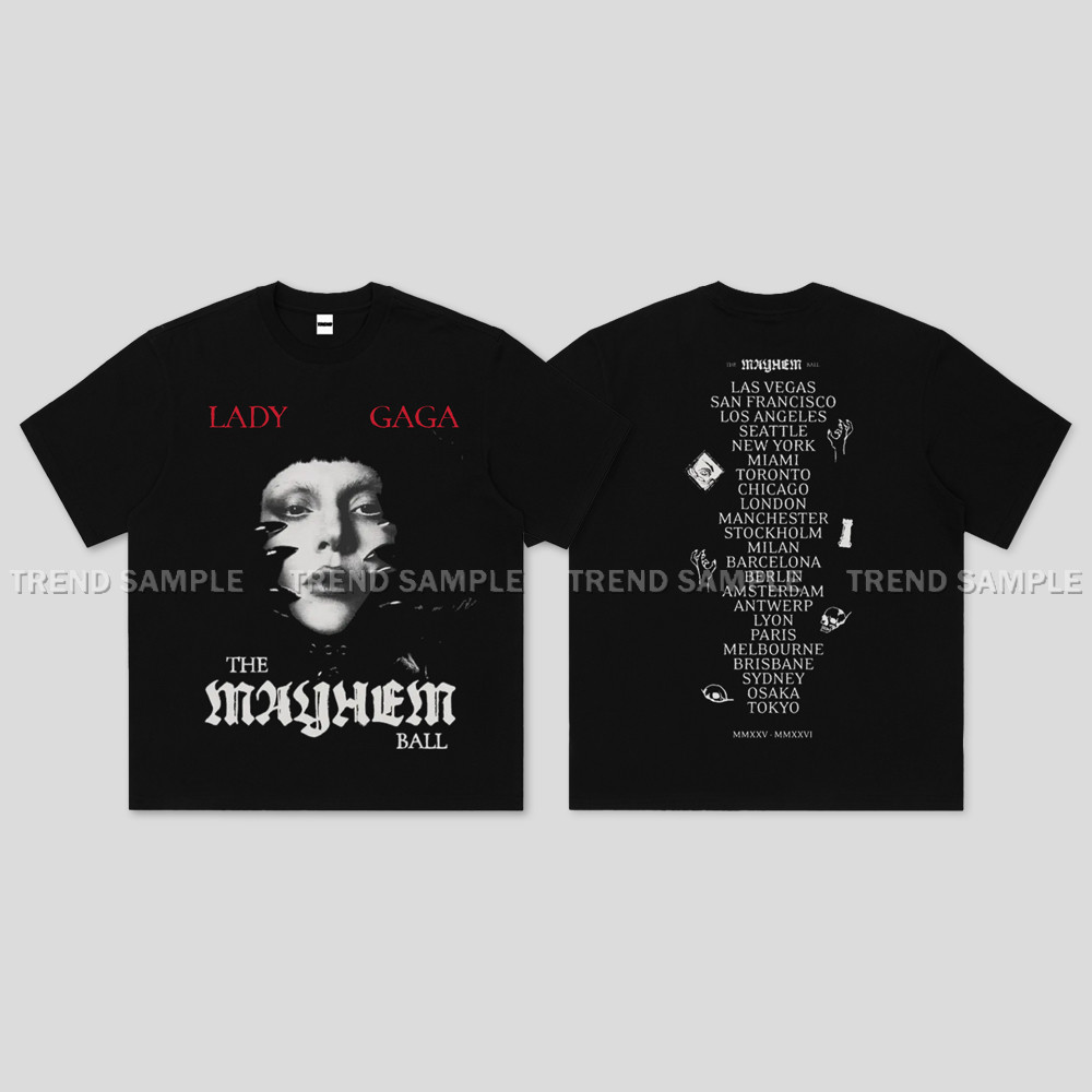 2025 Lady Gaga The MAYHEM Ball Tour Merch Camiseta De Algodão