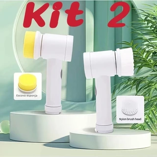 Kit 2 Escova Eletrica de Limpeza 5 em 1 Sem Fio Limpador Multiuso Pratico Para Cozinha , Banheiro prático em Oferta na Shopee