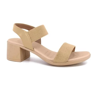 Sandália Confortável Salto Bloco Couro Usaflex - Branco Off em Oferta na Shopee