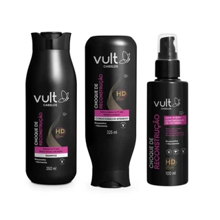 Combo Vult Cabelos Choque de Reconstrução: Shampoo + Condicionador + Leave-in