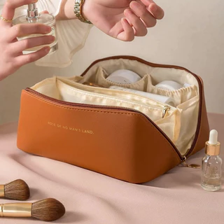 Saco de Cosmética de Viagem de Grande Capacidade Saco de Cosmética PU Portátil Saco de Cosmética para Senhoras Saco de Banheiro à prova d