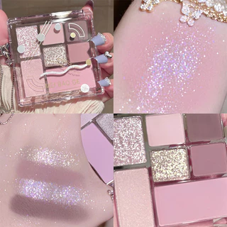 7 Paleta de Sombra Colorida Sombra Cinza Cinza Rosa Mate Terra Perolada Transparente Sete Cores Maquiagem dos Olhos