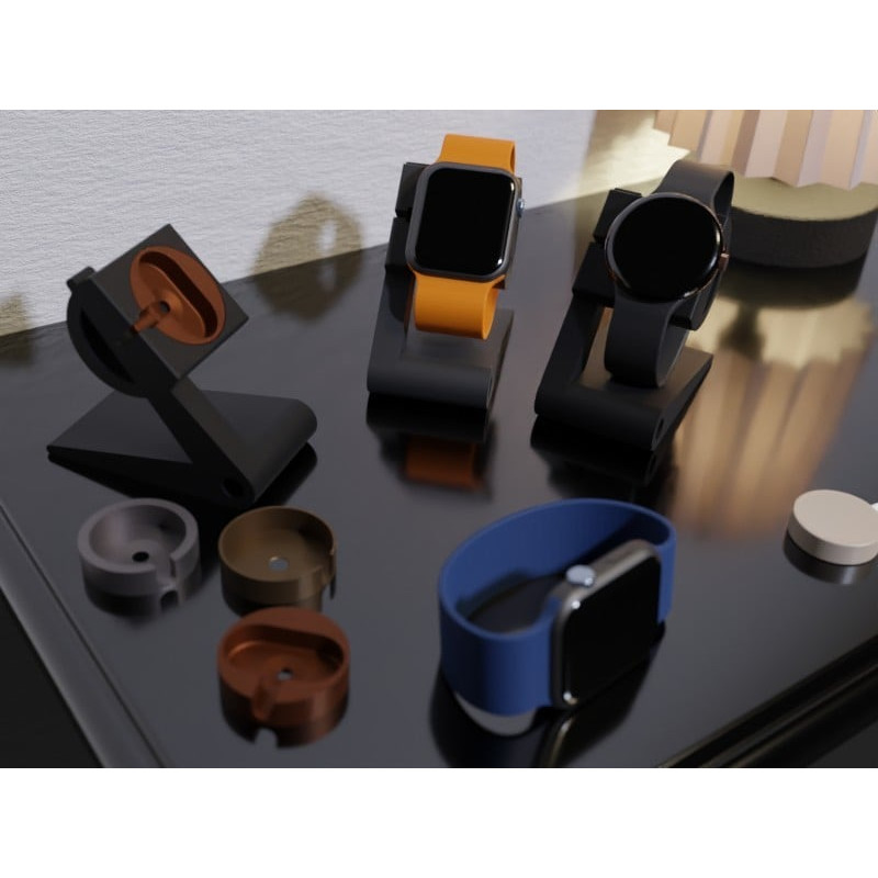 Base/suporte carregamento Smartwatch Universal Apple Watch, Google Pixel, Samsung Galaxy, Fossil, Cycplus, Amazfit e outraas marcas Impressao 3D