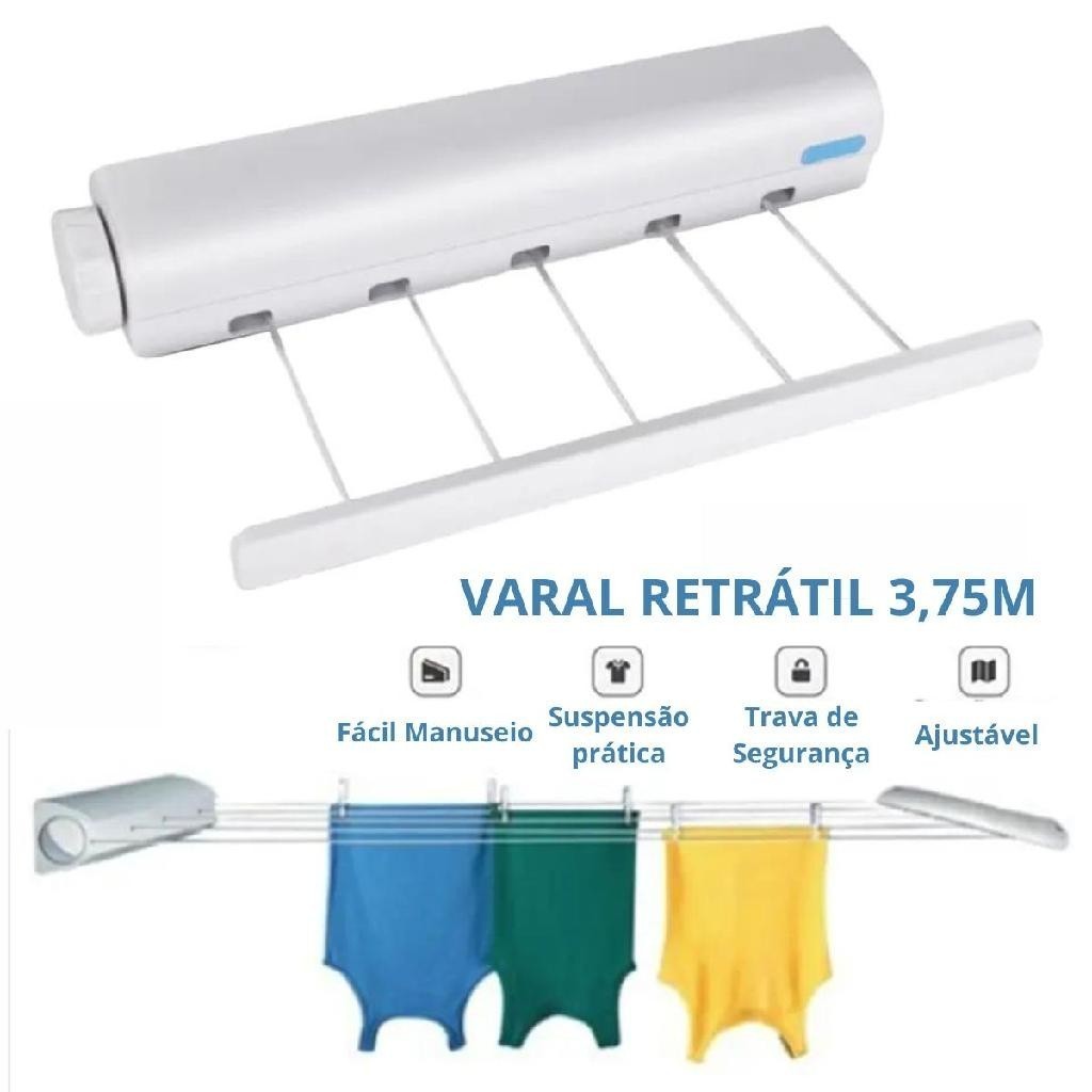 Varal Retrátil Ideal para Casa Ajustável Lavanderia