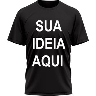 Camiseta Camisa Masculina Feminina 100% Algodão Manga Curta Personalizada Sua Estampa Seu Logo Frase Anime