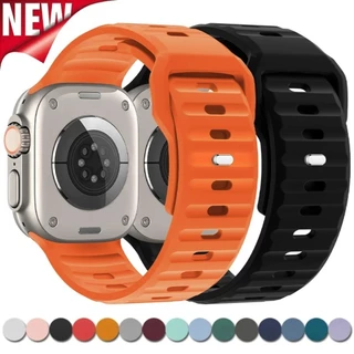 Pulseira De correa De Silicone Compatível Para Relógio Apple watch Ultra 2 49mm 45mm 44mm 42mm 41mm 40mm 38mm iwatch