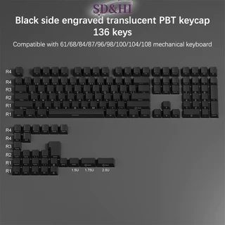 SDHI 136 Chave PBT Lado De Impressão Brilho Th Backlit Keycaps Para Teclado Mecânico MX 61/68/84/87/96/98/100/104/108 (vn)