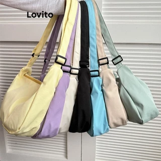 Lovito Bolsa casual simples e minimalista para mulheres LFA45202