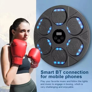 Máquina De Boxe Musical Acende No Ritmo Da Música Com Luva Bluetooth Recarregável Com Cabo