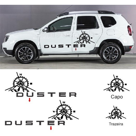 Kit Adesivos Decorativos DUSTER ADVENTURE Completo Faixa Lateral Capo ...