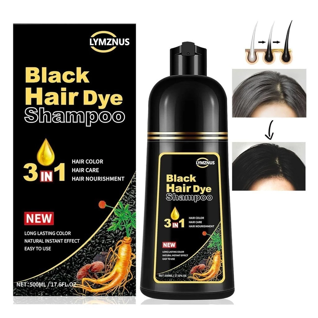 shampoo Black Hair Color 3 Em 1 Preto 500ML