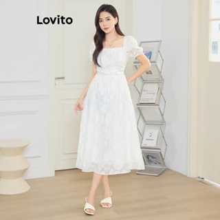 Lovito Vestido elegante de flores simples para mulheres L104ED199