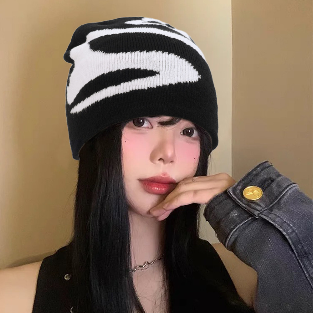 Chapéu De Malha Y2K Coreano-Personalidade , Legal-Gorro De Cabeça