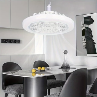 Ventilador de teto moderno com controle remoto iluminado tomada fechada de 10 polegadas