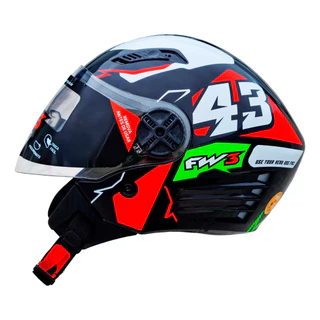 Capacete Moto Aberto Fw3 X Open Up 43 Tam56 Viseira Cristal Óculos Interno Fumê ABS Vermelho e Verde em Oferta na Shopee