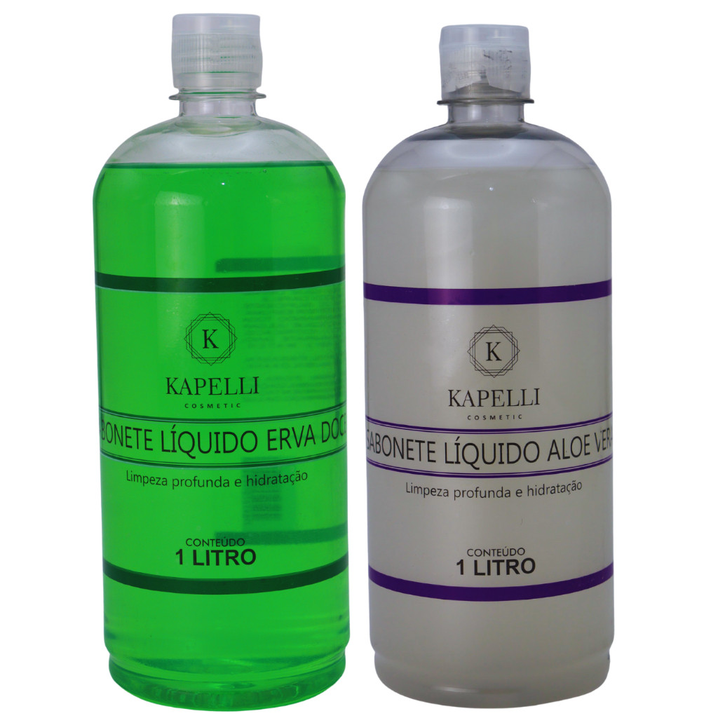 Kit com 2 Sabonetes Líquidos Kapelli – 1L Cada | Erva Doce + Aloe Vera ...