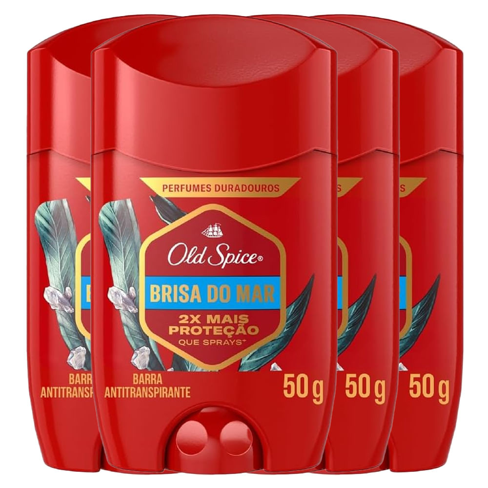 Kit Desodorante Stick Old Spice Brisa Do Mar 50g - 4 Unidades