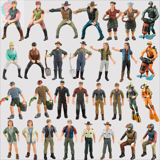 Bonecos de Brinquedo para Crianças, Modelos de Personagens Realistas, Agricultor, Mulher de Fazenda, Criador, Mergulhado