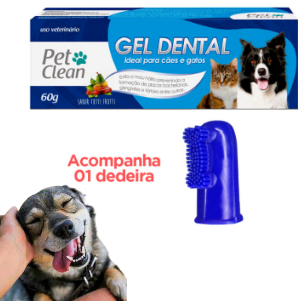 Kit Pasta De Dente Cães Gato Cachorro Gel Dental Pet Clean Sabores ...