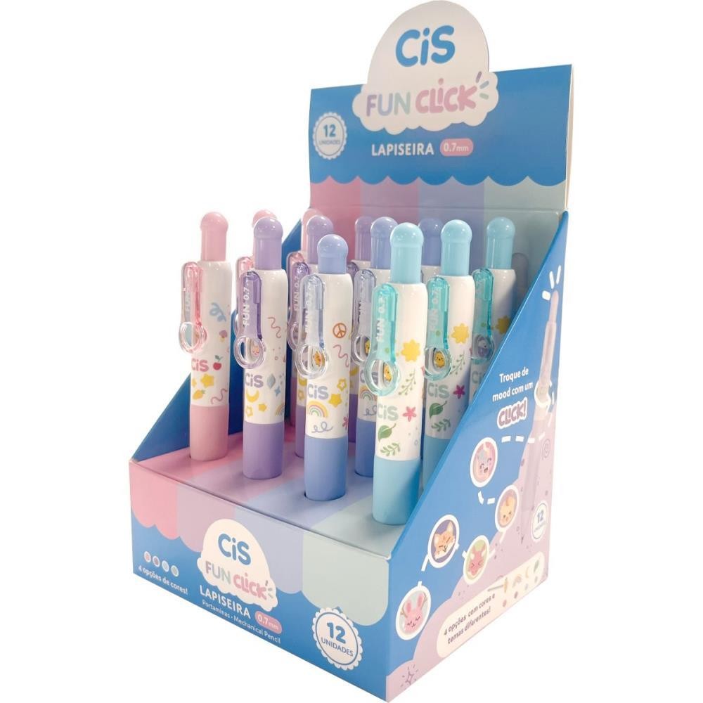 Lapiseira 0.7MM CIS FUN CLICK 4 Cores DP.C/12 | Shopee Brasil