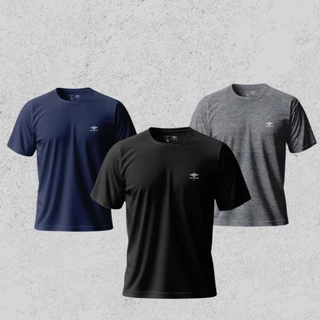 Kit 3 Camiseta Masculinas Dry Fit Manga Curta e Raglan Academia Treino Verão Proteção UV