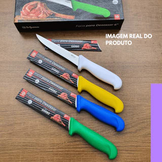 Faca de Desossa Aço Inox 3,2 ou 1 Peça Resistente Profissional 6" Açougue, Churrascaria Restaurante