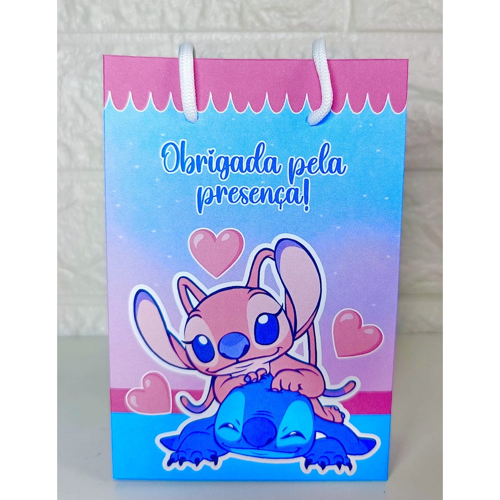 PEGUE E MONTE Sacolinha Personalizada Stitch e Angel Lembrancinha Stith ...