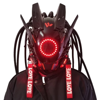 Cyberpunk Máscara Halloween Natal Role Playing Máscaras Máscara Luminosa Led Brilho Máscara