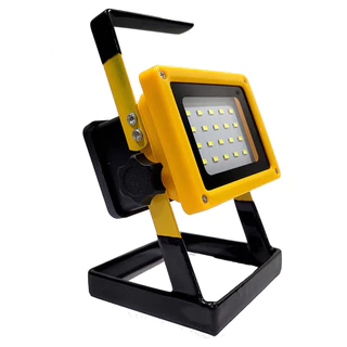 Refletor LED Portátil Holofote Recarregável 100w 3 Bateria luminária Branco Frio com Strobo Profissional Luz de Emergência Camping Pesca Bivolt Carregador Veicular 12V e 24V