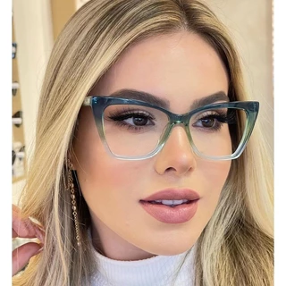Moda Óculos De Luz Anti-Azul Clássico Mulher Proteção Dos Olhos Para Jogos De Computador Vidro Liso