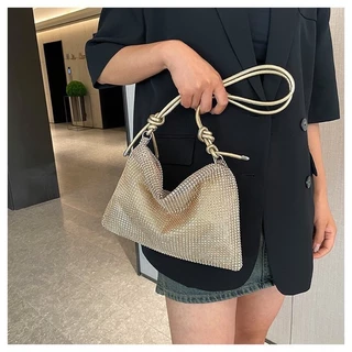 Bolsa Mulher 2024 Outono Nova Moda Coreana Saco Diamante Casual Um Ombro De Corpo Cruzado Casamento