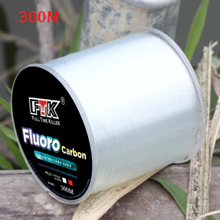 FTK 300m Linha De Pesca Em Nylon Transparente Cor Com Revestimento De Fibra De Carbono Mosca Monofilamento Carpa