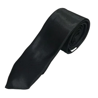 KIT COM 8 GRAVATA PRETA SLIM FIT CETIM