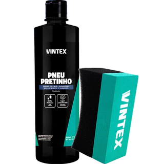 Pneu Pretinho Automotivo Brilhante 500ml + Aplicador Curvo para Pneus