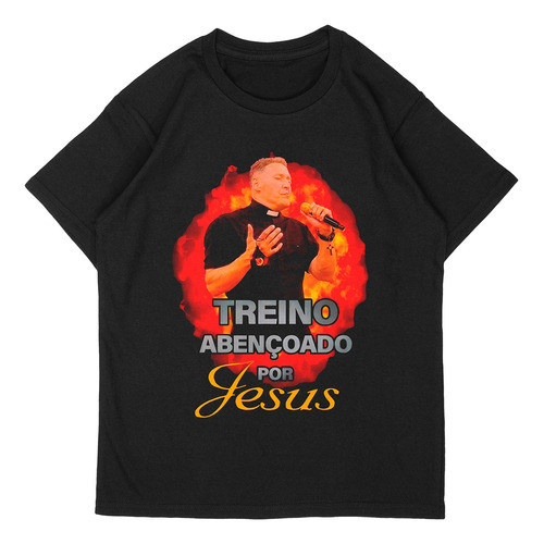 Camiseta Algodão Padre Marcelo Treino Abençoado Em Jesus