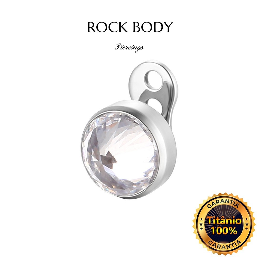 Piercing Microdermal Titânio Swarovski / Rosto, Queixo, Ponto de Luz ...