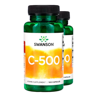 Kit 2x Vitamina C-500 e Rosa Mosqueta Swanson 100Caps Importado/Made in Usa