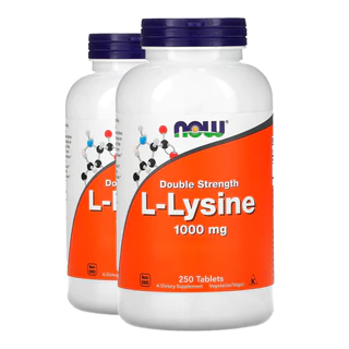 Kit 2x L-Lysine Now Foods 1000mg L-lisina 250 Tabs Importado/Made in Usa