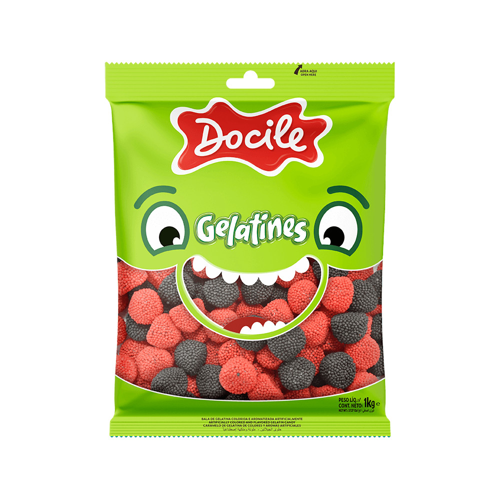Bala de Gelatina Amoras 1kg - Docile