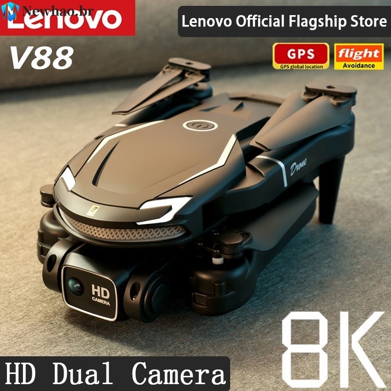 Lenove V88 Drone 8K 5G GPS Profissional HD Fotografia Aérea Dual-Camera Omnidirecional Prevenção de Obstáculos Quadraotor