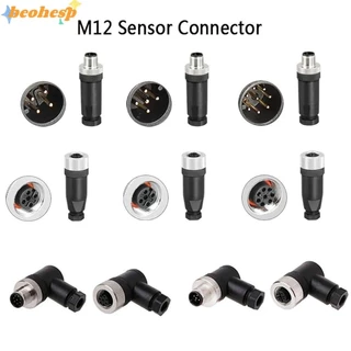 BEOHESP M12 Conector De Aviação , 4 5 8 Pinos Sensor M12 , Conectores Tipo A De Alimentação Reta Adaptar Parafuso Roscado