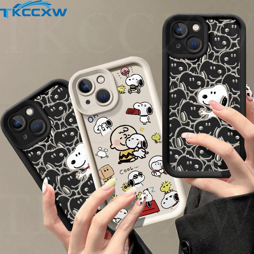 Capa Criativa Pintada Snoopy Dog Compatível Para Samsung Galaxy A73 A71 A55 A54 A53 A52 A52S A51 A35 A34 A33 A31 Popularidade Última Macia De Silicone Fosco Anti-Queda