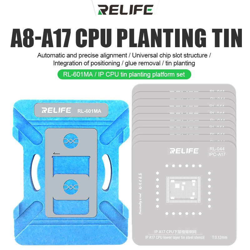 RELIFE RL-601MA Universal CPU Reballing Estêncil Plataforma Para Android iPhone Série IC Chip Plantio Estanho Modelo Dis