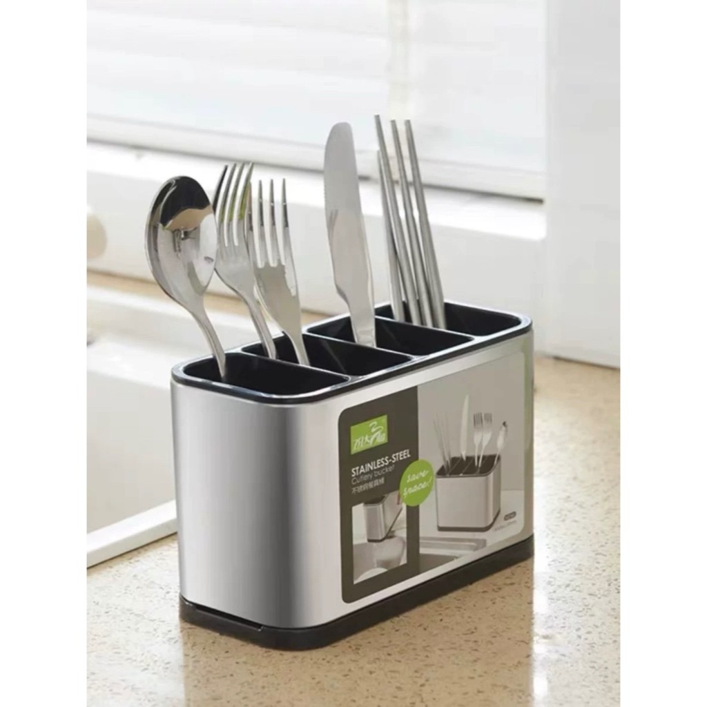 Escorredor de Talheres Inox Porta Talheres Portátil Suporte para ...